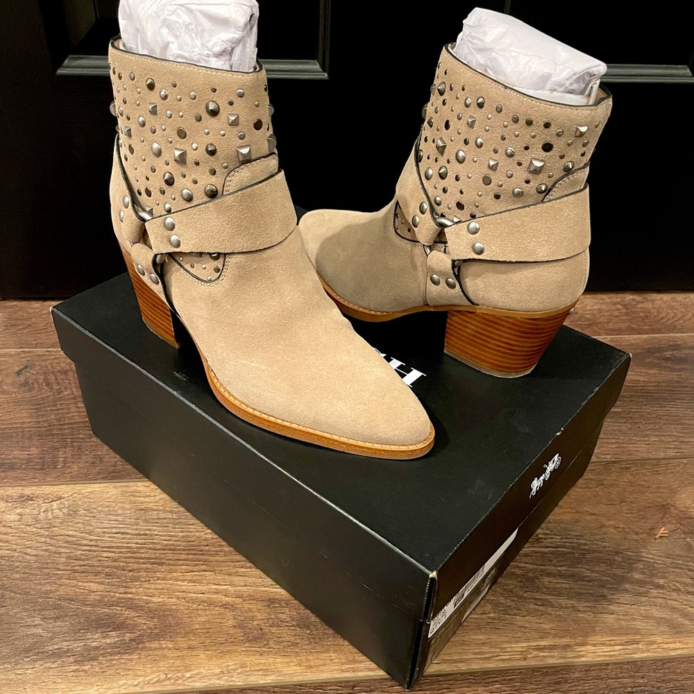 Coach Pia Stud Western Bootie in Oat - Picture 1 of 5